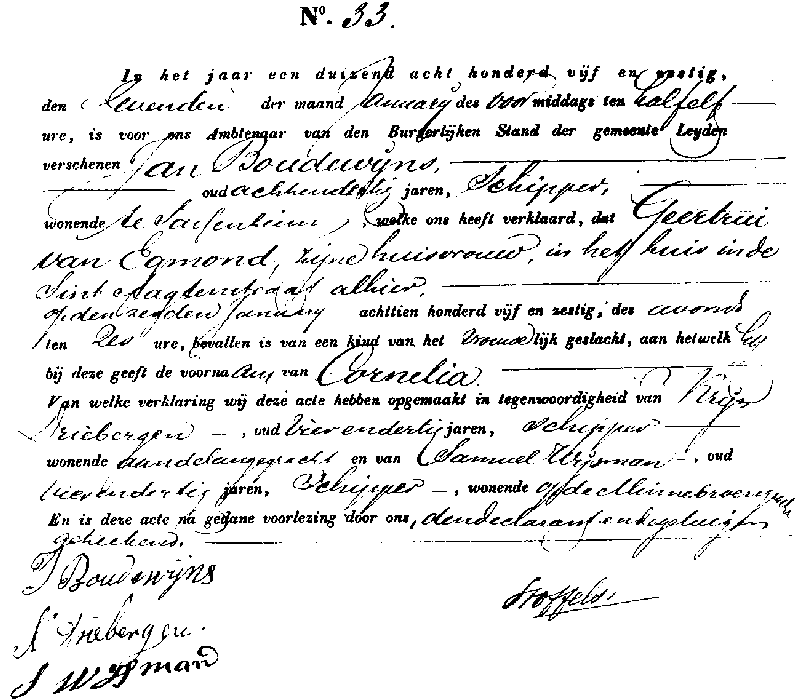 20 18650107 geb akte 33 Cornelia dv J Boudewijns - G v Egmond